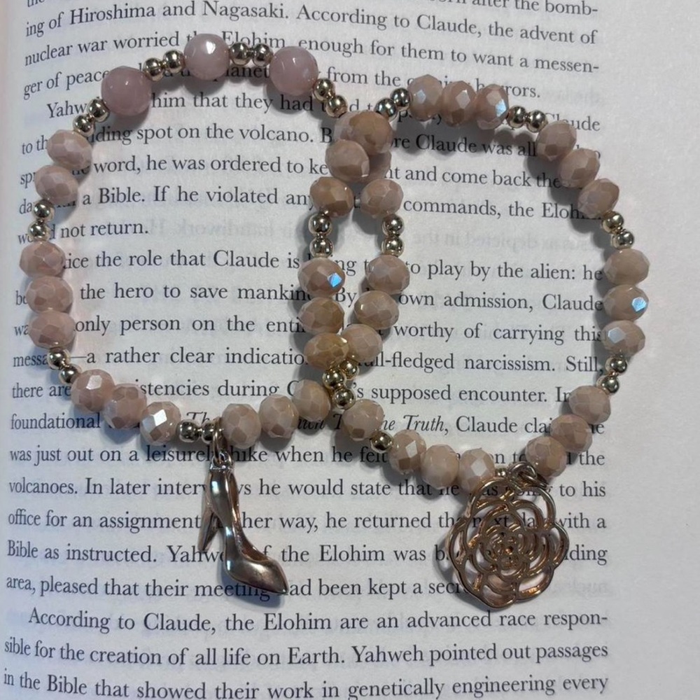 Elegant Beaded Bracelet Set with Charms